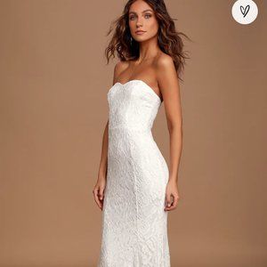 Lulu's Always be There White Mermaid Wedding Dress